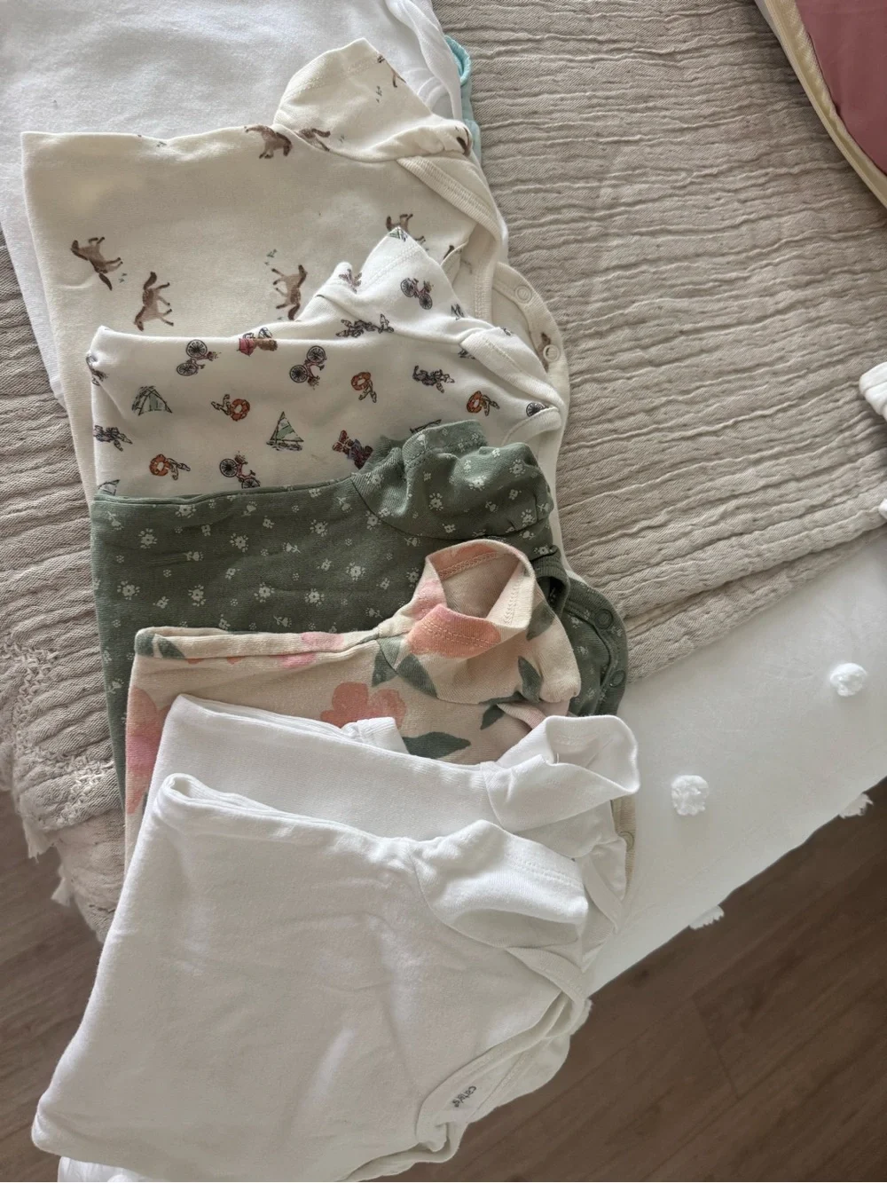 Carter's Baby Girls Assorted Pastel Bodysuit Set - Yellow, White, Mint, Floral
